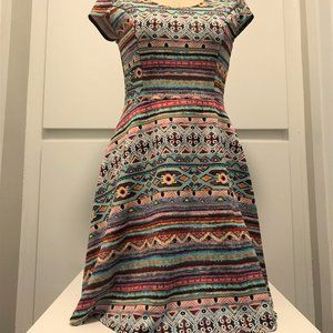 Colorful Aztec Print Skater / Racer/ Sporty Dress